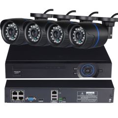 4CH Full-HD 1080P 15V POE NVR 4pcs 720P 960P 1080P Bullte 12V POE Camera POE NVR Kit Home Security IP Camera System