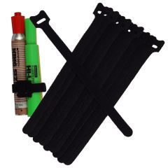 10PCS 20CM Cable Cord Ties Straps Wrap Hook And Loop Black Portable Stock Offer