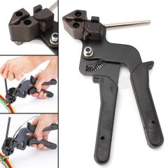 1pc Heavy Duty Cable Tie Tool Carbon Steel Cable Fasten Pliers Crimper Tensioner Cutter For Hand Too