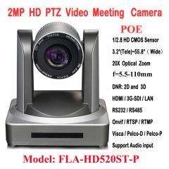 2MP 1080P60/50 ptz IP流式POE摄像机VISCA PELCO 20X光学变焦三脚架与Syultaneo