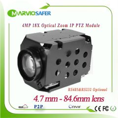 4MP 2592X1520 IP PTZ相机模块X18光Zoom 4.7-84.6mm镜头RS485 / RS232支持Pelco-D / P