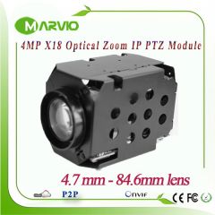 4MP 2592x1520 IP速度圆顶网络PTZ相机模块X18光学变焦4.7-84.6mm镜头RS485 / RS2