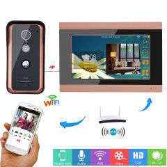 7英寸有线Wired Vifi视频门电话门铃对讲系统带有1000TVL有线IR-CUT相机n