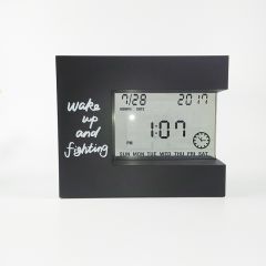 Creative Digital LED Alarm Clock Student Large LCD Monitor Modern Design Cube Clock Light Sensor Nig