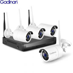 GADINAN 4CH WIFI CCTV系统720P 1080P P2P室内室外IR IP摄像机监视设置HOME SECERI