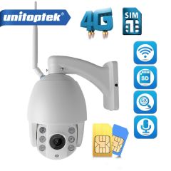高清4G SIM卡摄像头WiFi 1080p PTZ速度圆顶摄像机无线室外5X光学变焦SD卡IR P2P