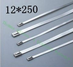 High Quality 100pcs 12mmx250mm Self-Locking Stainless Steel Zip Cable Tie Lock Tie Wrap