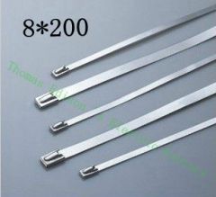 High Quality 100pcs 8mmx200mm Self-Locking Stainless Steel Zip Cable Tie Lock Tie Wrap