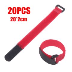 Mayitr 20pcs Reusable Cable Ties Nylon Fastener Hook Loop Strap Cord Ties Organizer 20cm for Electri