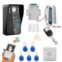 Mountainone防水720p无线WiFi RFID密码视频视频门电话门铃对讲系统+1