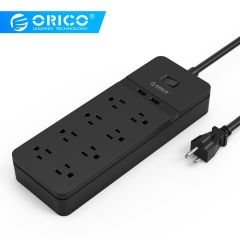 ORICO FPC USB Power Strip USB Socket Surge Protector 8 AC Outlets 2 USB Charging Ports 5V2.4A USB Ou