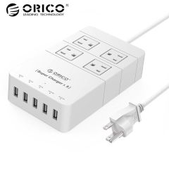 ORICO HPC-4A5U-US-WH travel surge protector Socket with usb power strip IC for Ipad Iphone (white)