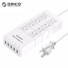 ORICO HPC-8A5U-US-WH Family Size 8 Outlet Surge Protector Power Strip with 5 Port 40W USB Charger fo