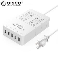 ORICO White HPC-4A5U-US 4-Outlet High Power Smart Surge Protection Socket with US plug for Smartphon