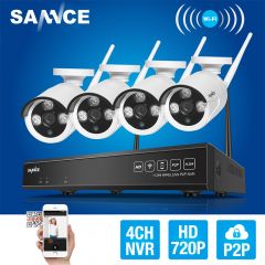Sannce 4CH无线NVR CCTV系统720p IP摄像头WiFi防水IR夜视家庭安全