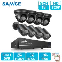 Sannce 8CH CCTV摄像机系统AHD CCTV DVR 8PCS 1MP IR户外安全摄像机720P 1200 TVL摄像机