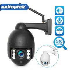 超级迷你PTZ速度圆顶WiFi 1080p IP摄像机室外5X光学变焦2MP无线摄像机H.265 IR