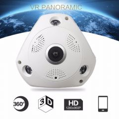无线全景相机1.44mm镜头360度相机HD 960P运动检测WiFi IP摄像头房屋