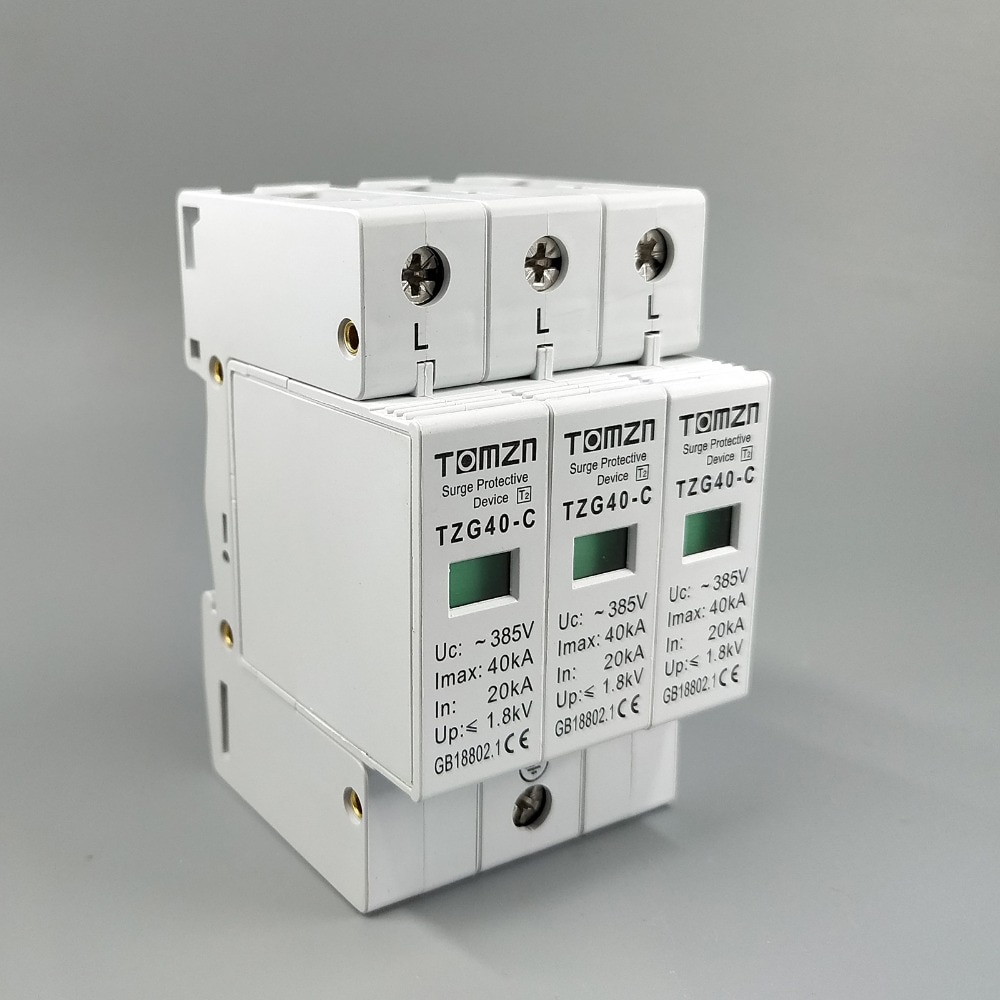 AC SPD 3P 20KA〜40KA C〜385V房屋电涌保护器保护器保护剂低压避雷器设备