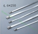 高质量100pcs 4.6mmx250mm自锁自锁不锈钢拉链拉链拉锁领带包裹