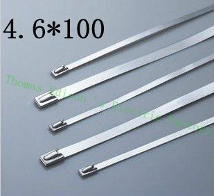 高质量100pcs 4.6mmx100mm自锁不锈钢拉链拉链拉链领带包裹
