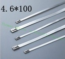 高质量100pcs 4.6mmx100mm自锁不锈钢拉链拉链拉链领带包裹