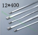 高质量100pcs 12mmx400mm自锁不锈钢拉链拉链拉链领带包裹