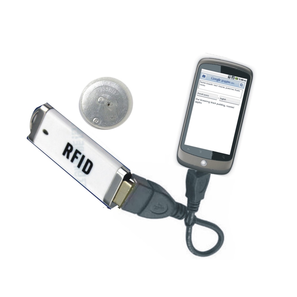 免费送货USB端口ISO15693 13.56MHz NFC RFID读取器NTAG-203 RFID读取器+ NTAG标签10 PCS