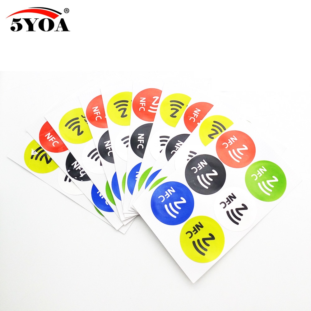 6pcs/lot nfc标签贴纸NTAG213 13.56MHz标签RFID标签卡粘合剂防水Samsu