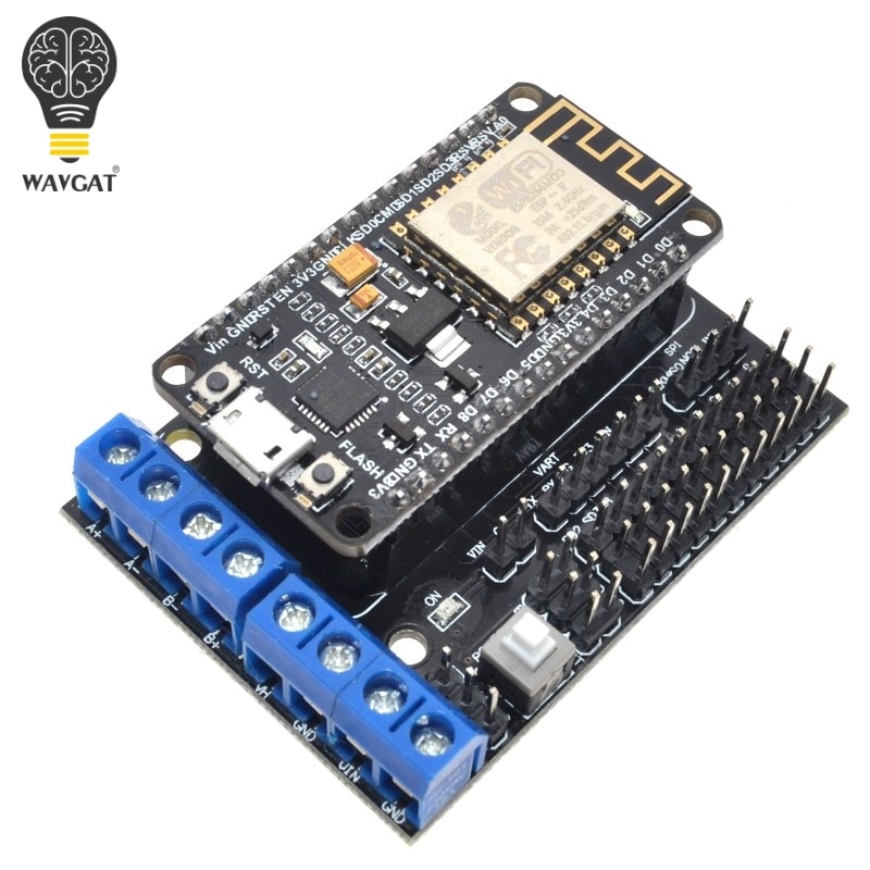 节点MCU开发套件nodemcu +电动机屏蔽ESP WiFi ESP8266 ESP-12E DIY RC玩具遥控器L