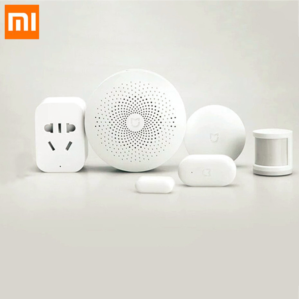 小米Mijia 5 PCS/SET SMART HOME KIT礼品盒门户网关，车身传感器，门和窗户传感器，智能
