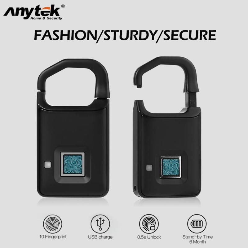 Anytek P4 USB可充电智能指纹锁无钥匙指纹解锁防盗安全垫
