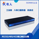 USR-N668 八串口伺服器工业级RS232/485/422串口转乙太网机架式