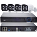 POE供电200万像素网络监控系统套装 （4路1080P全高清POE NVR + 4台200万高清户外IP摄像机）