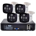 CCTV网络NVR系统：4路全高清1080P NVR + 4台720P户外网络摄像机智能家居安防套装（ONVIF协议）