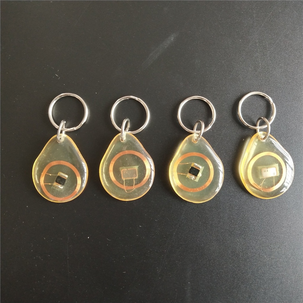 13.56MHz MF 1K S50 FM11RF08 F08 NFC透明胶卡RFID键标记键环-20pcs