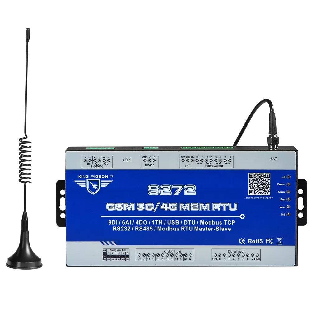 工业4G Cellular Modbus RTU大师PLC智能电表远程数据采集MQTT IOT网关