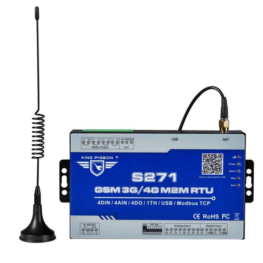 国王鸽子3G M2M RTU SMS警报控制器实时监视器系统用于PLC冰箱塔起重机计时器开关S271
