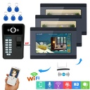 一到三个视频对讲系统1相机3监视无线WiFi指纹RFID密码视频