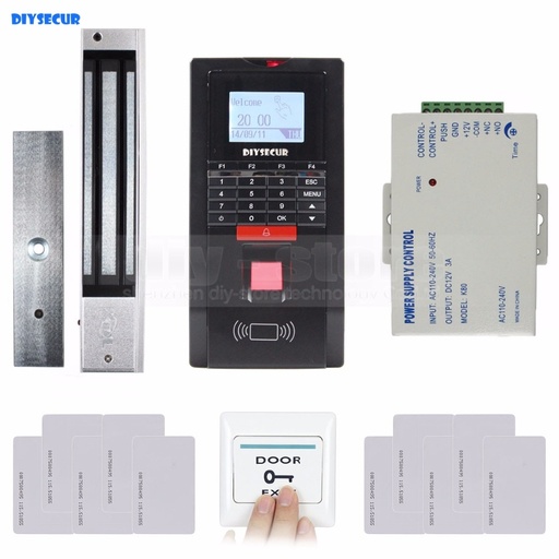 [1290724467-CN] DiySecur全TCP / IP指纹ID ID卡读取器门访问控制套件 +磁锁 +退出但
