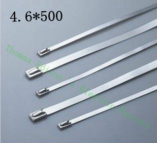 [2024725220-CN] 高质量100pcs 4.6mmx500mm自锁不锈钢拉链电缆领带锁定包裹