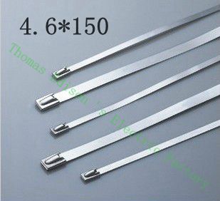 [2024726726-CN] 高质量100pcs 4.6mmx150mm自锁不锈钢拉链电缆领带锁定包裹