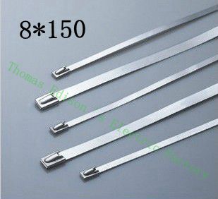 [2024735604-CN] 高质量100pcs 8mmx150mm自锁不锈钢拉链拉链拉链领带包裹
