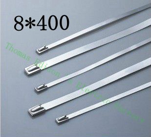 [2024760235-CN] 高质量100pcs 8mmx400mm自锁不锈钢拉链拉链拉链领带包裹