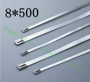 [2024765894-CN] 高质量100pcs 8mmx500mm自锁不锈钢拉链拉链拉链领带包裹