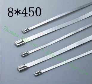 [2024774368-CN] 高质量100pcs 8mmx450mm自锁不锈钢拉链拉链拉链领带包裹