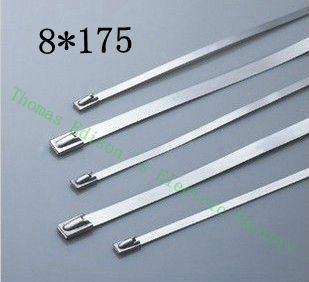 [2024774474-CN] 高质量100pcs 8mmx175mm自锁不锈钢拉链拉链拉链领带包裹