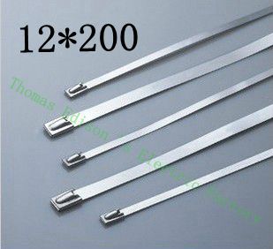 [2024783003-CN] 高质量100pcs 12mmx200mm自锁不锈钢拉链拉链拉链领带包裹