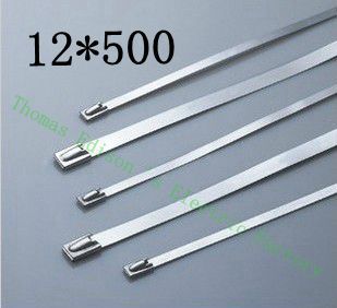 [2024792389-CN] 高质量100pcs 12mmx500mm自锁不锈钢拉链拉链拉链领带包裹