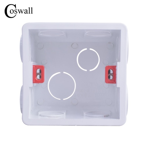 [32221847893-CN] Coswall 可调节安装盒 86mm*83mm*50mm 适用于 86 型开关插座 白色